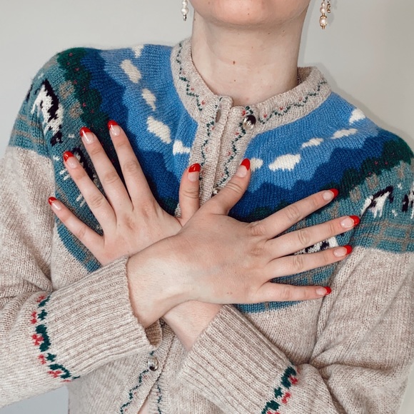 SOLD OUT Vintage Super Exclusive Orvis Cow Wool Sweater - Picture 4 of 6